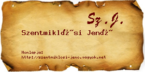 Szentmiklósi Jenő névjegykártya