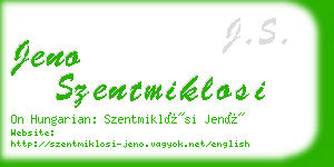 jeno szentmiklosi business card